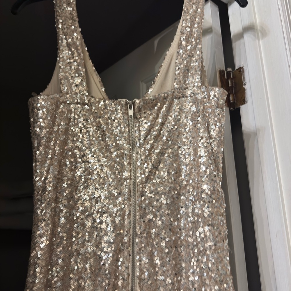 Crystal Doll Gold Sequin NYE/prom/ wedding Dress - Picture 3 of 10